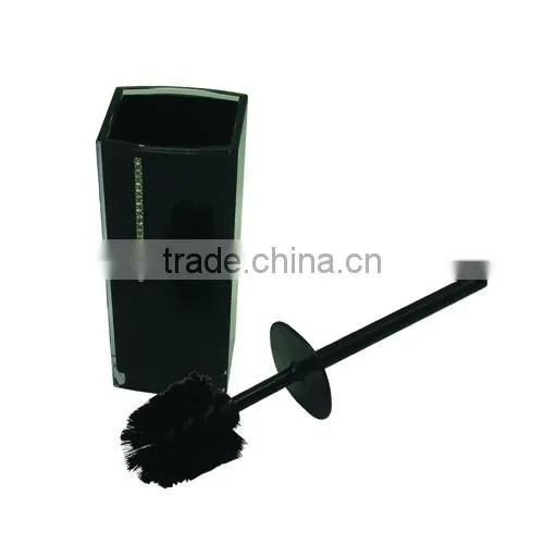 plastic purple black white red toilet brush with diamond