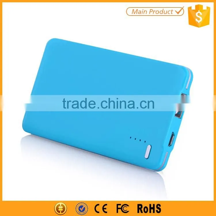 Handy flat plastic power bank 5000mah