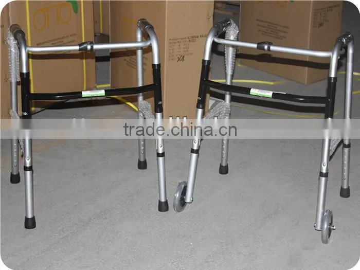 Aluminum One Button Folding Walkers For Elderly