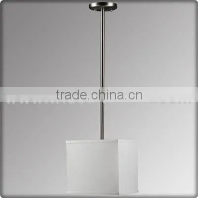 UL CUL Listed Drum Fabric Hanging Lamp In Brushed Nickel Finish C20069