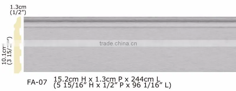 PU High Quality Good price beautiful decorative Polyurethane waterproof baseboard moldings