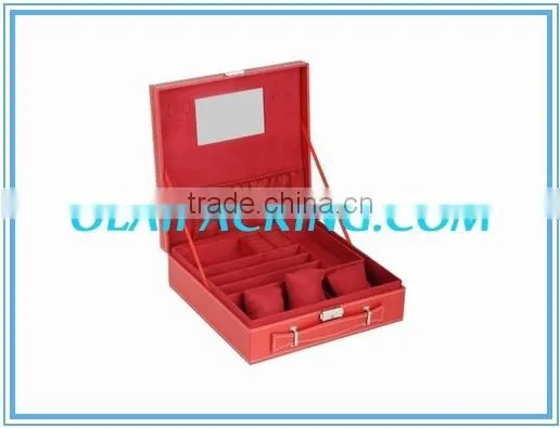 Red Leaher High-grade Multifunctional Watch Packaging