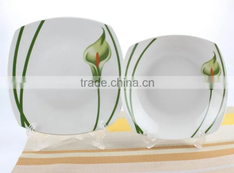 Mexican style Square shape porcelain dinnerware ceramic dinner set