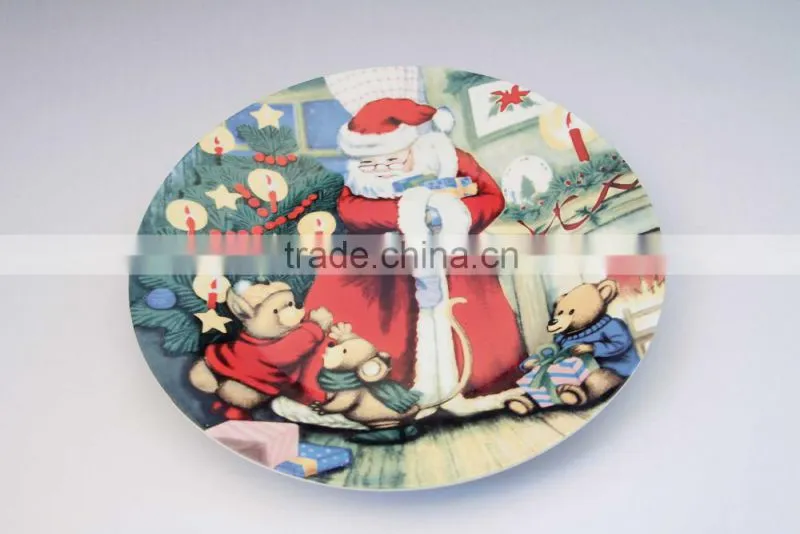 Christmas plate white porcelain dinner plate ceramic dishes wholesale