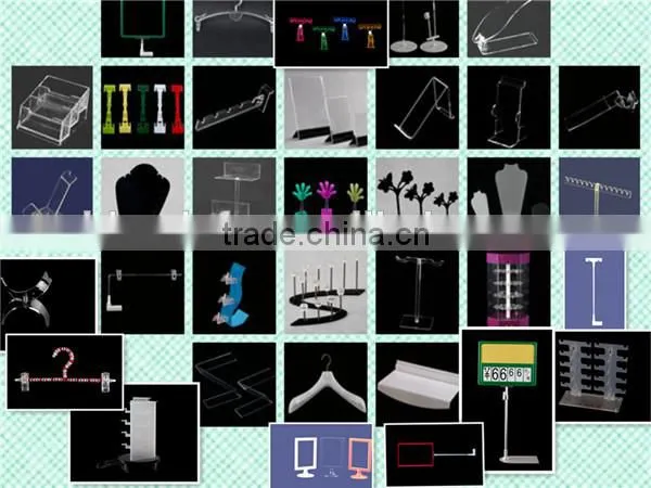 Plastic transparent blue single hook for display