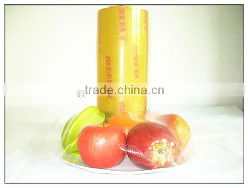 Plastic wrap food grade pvc cling film ,customize logo pvc cling film roll