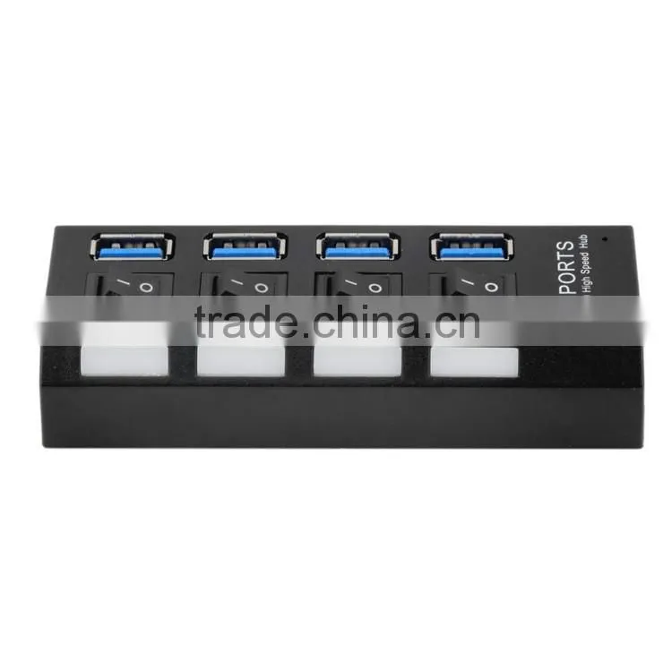 Wholesale High Speed Mini 4 Ports USB 3.0 Hub USB Port For Laptop PC Computer Laptop Peripherals Accessories Free Drop Shipping