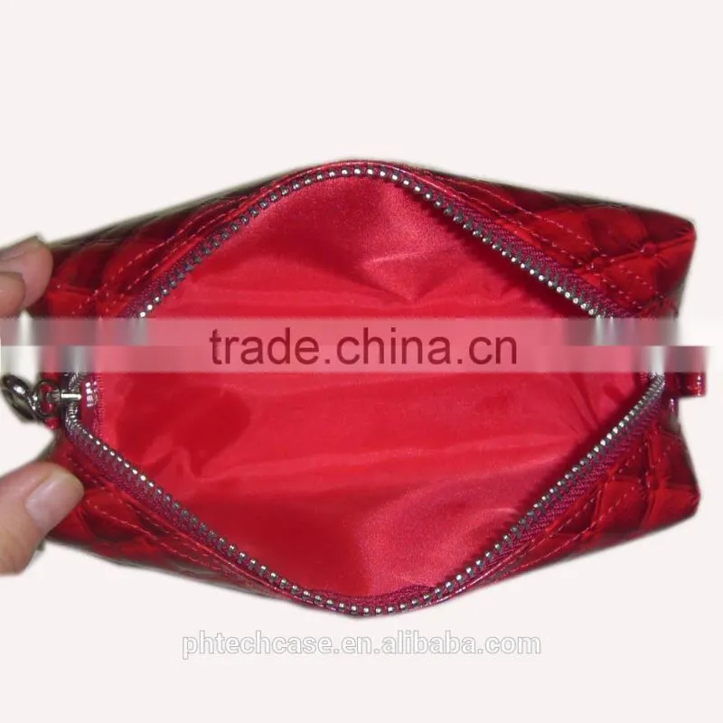cosmetic bag with mirror and brush holder