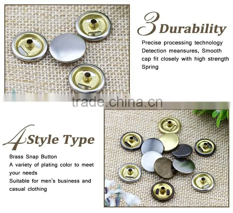 Different Metallic Colors Fastener and High Quality Ring Metallic Button for Jacket
