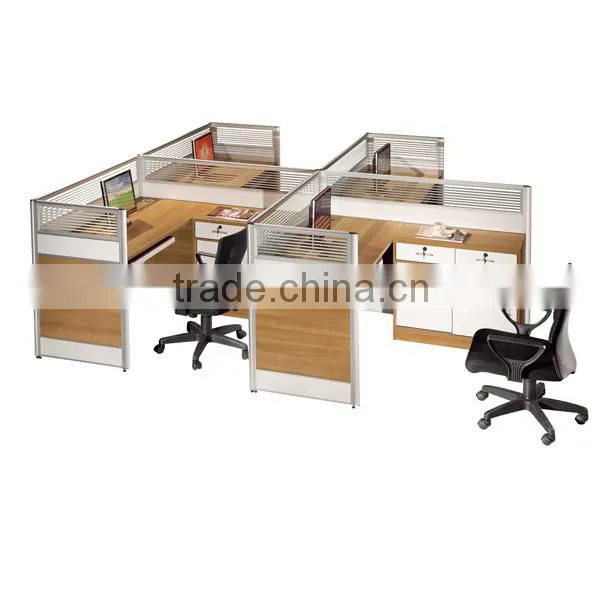 Customized 4 person office workstation/office furniture white workstation