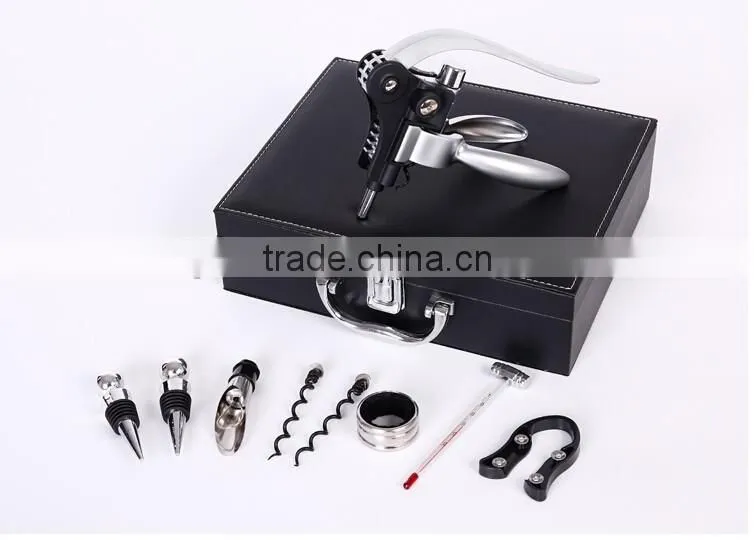 Promotional AUGUST 9pcs in one wooden wine box wine opener corkscrew set