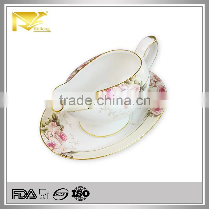 Porcelain saucer boat, porcelain gravy boat, gravy boats with saucer