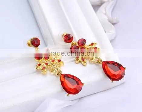 2016 Fashionable Women Bridal Wedding Party Prom Rhinestone Necklace Earrings Jewelry Set