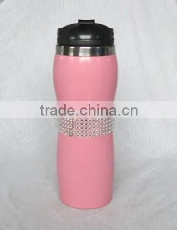 Attractive 16 oz stainless steel mug with lid
