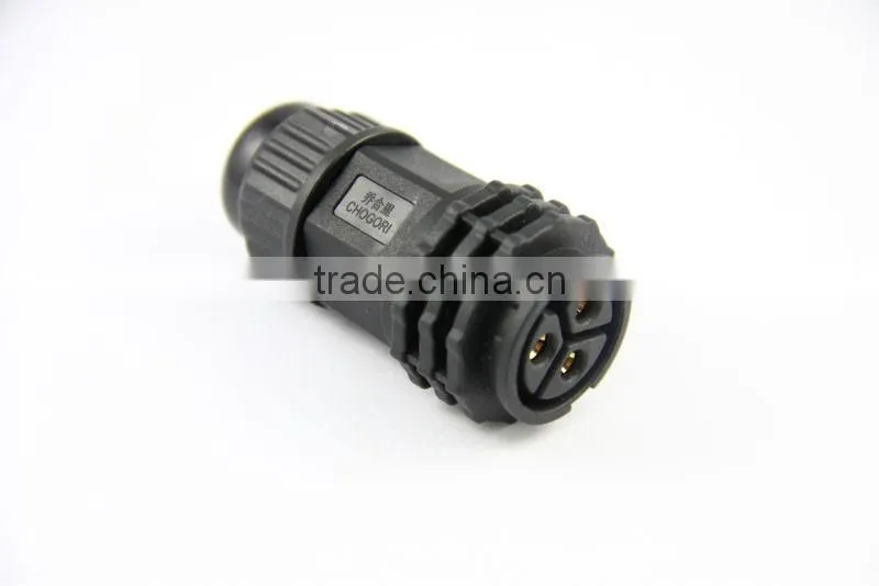 Large 3P UL lock bayonet IP67 waterproof connector,Chogori high quality Nylon connector,50amp high current watertight connector