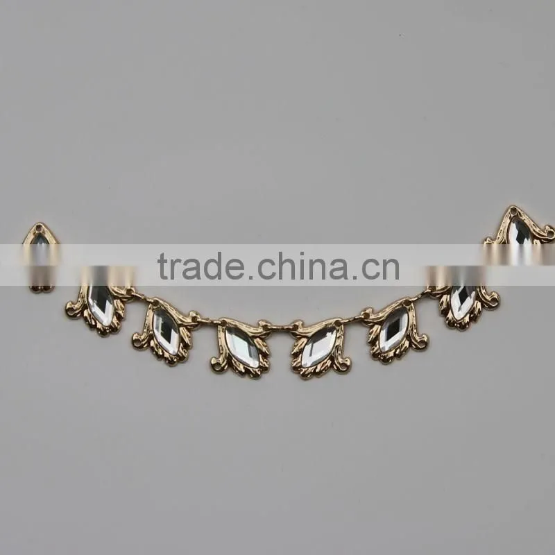 metal connector for garment ornament &metalic rhinestone necklace
