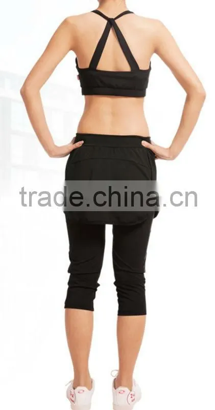 fitness balck Yoga suit, bodybuliding suit for women