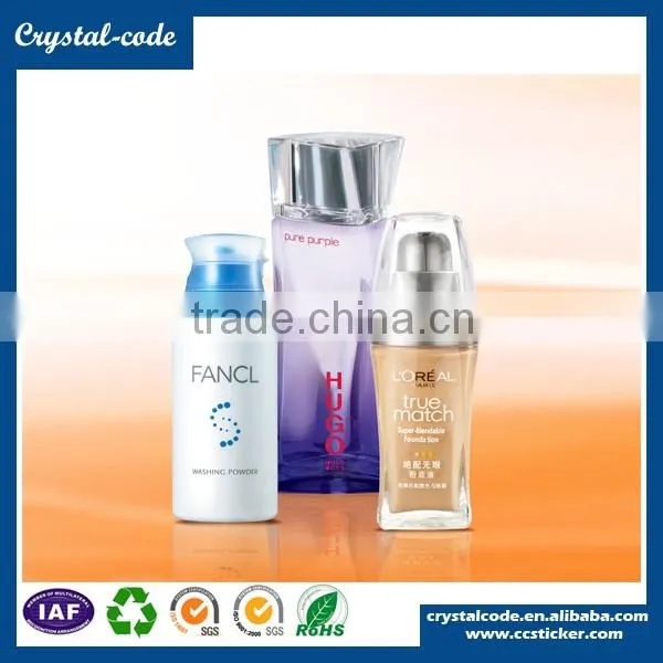 Cheap printed decorative cosmetic bottle adhesive label