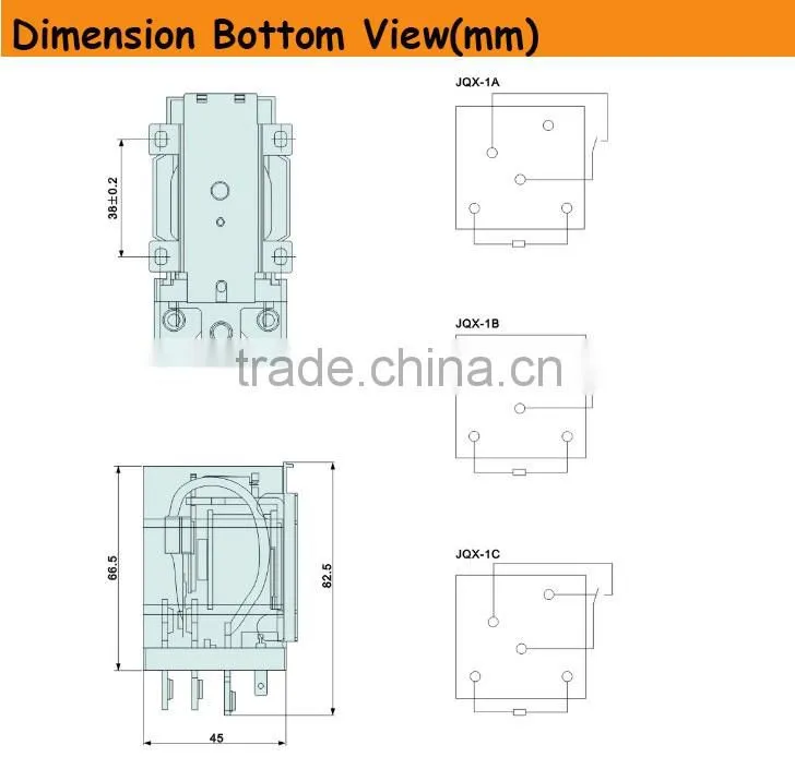 Electric JQX-40F 2Z Power Relay Coil 24VDC High Current Protection Relay
