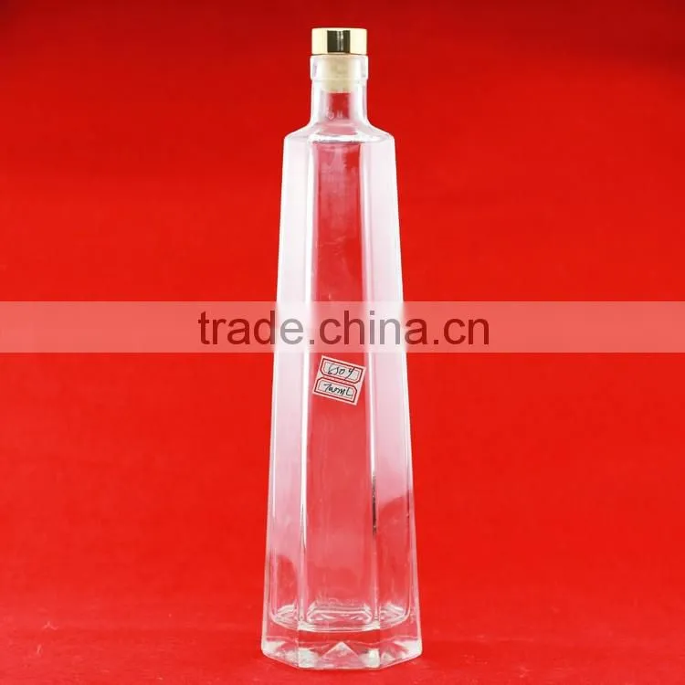 Hot sell champagne bottle glass carboy frosted liquor bottle