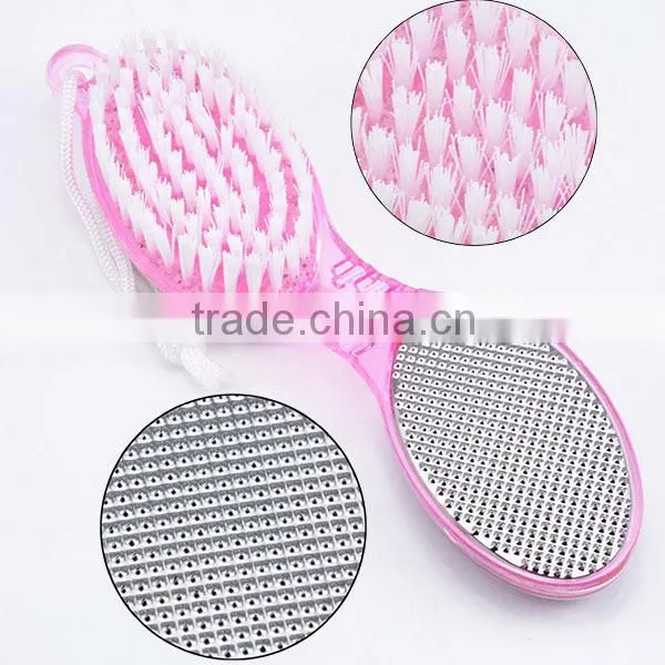 Four side pumice stone foot file brush cleaning