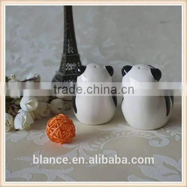 ceramic cute panda salt shaker animal design spice tins