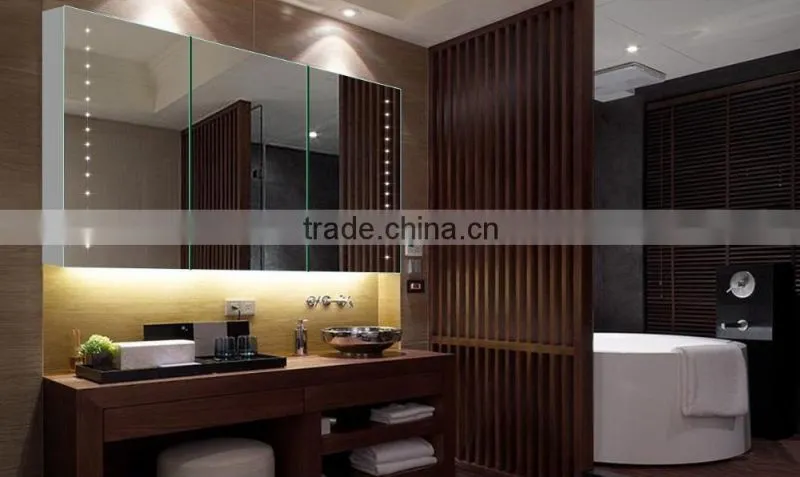 Lamxon illuminated bathrom storage mirror with light