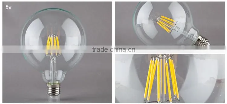 New product led bulb light G125 filament led light E27 golden color dimmable