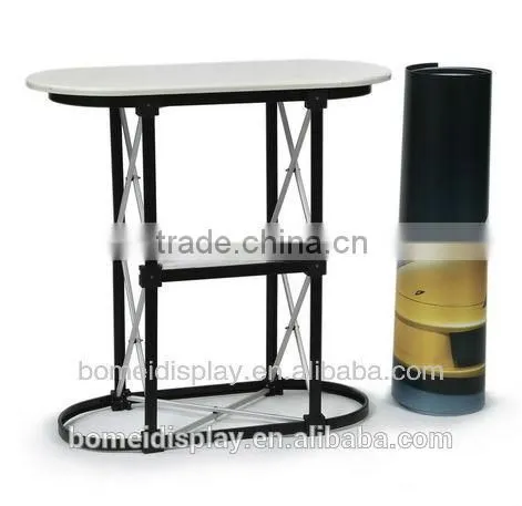 Folding aluminum expo pop up display counter, advertising pop up promotion table