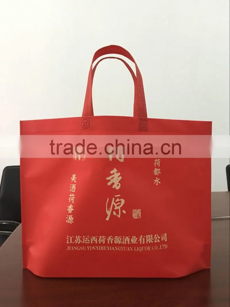 manufacturing factory direct sale nonwoven ultrasonic wave handbag with printing