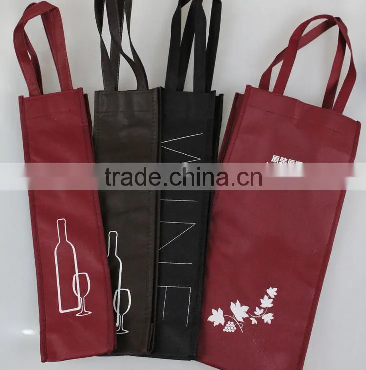 Durable Black Non-woven Shopping Bag wine bags bulk
