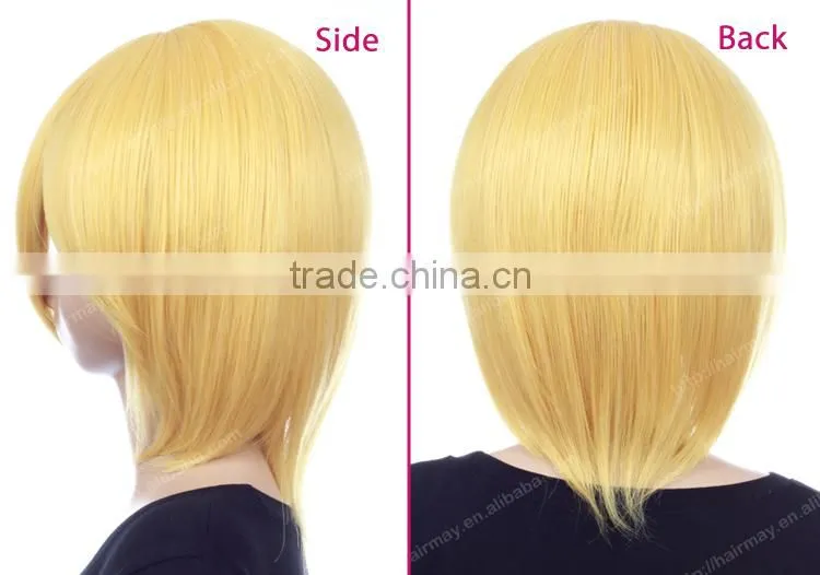 Guangzhou factory cheap price blonde/white lolita wig synthetic sex short wig cosplay