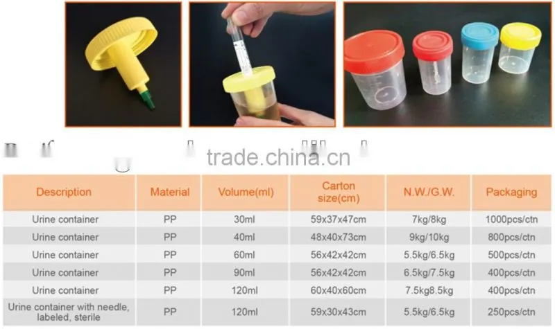 disposable sterile urine and stool container