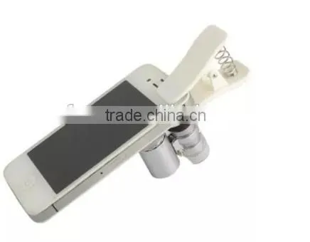 High quality 60X LED UV Illuminated Universal Mobile Phone Microscope , phone clip Magnifier , Mini LED UV Pocket Microscope