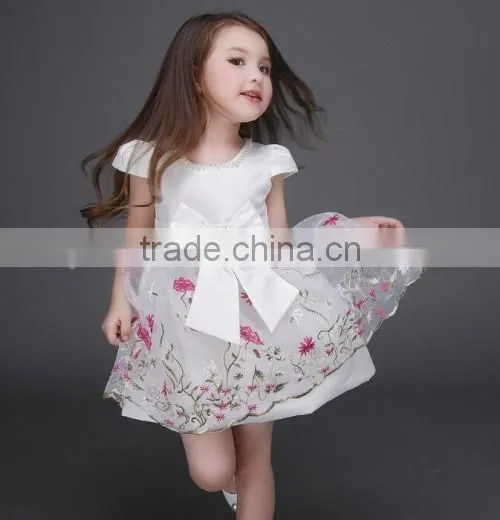 2016 Europe stylish sweet baby children wedding dress handmade embroidered children clothing 2016 girls dress