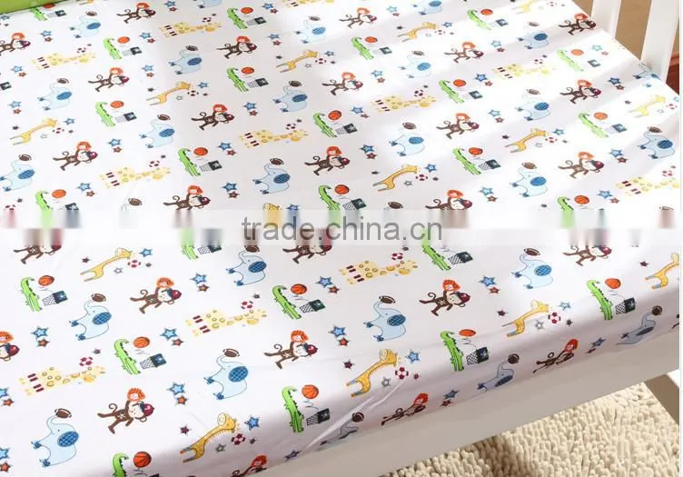cartoon printing and soft baby crib sheet