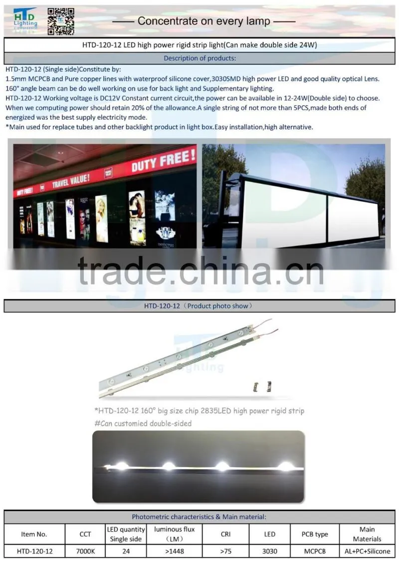 Led type 2835 smd rigid bar for bus station