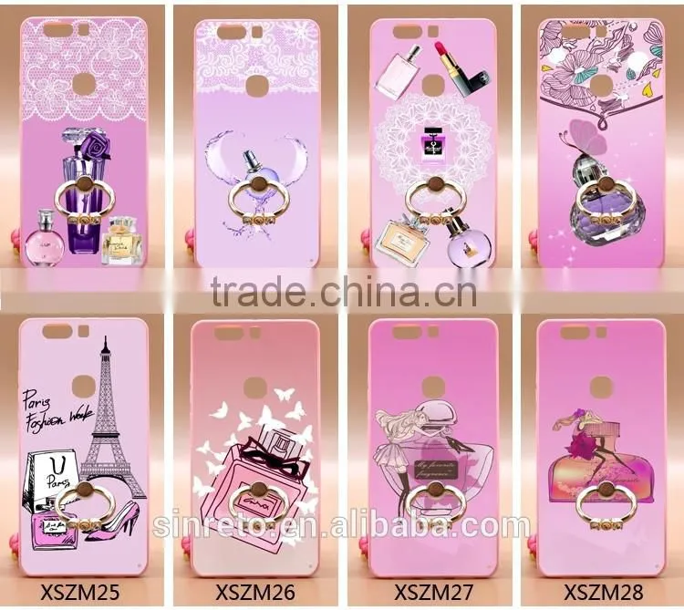 Perfume TPU+PC 2-in-1 Hybrid Pattern Phone Case With Ring Bracket Compatible Brand For Huawei P9/P9 Plus