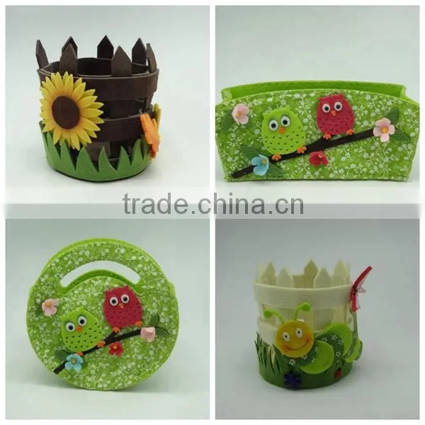 Wholesale custom colorful home decoration promotional gift basket with grass storage basket