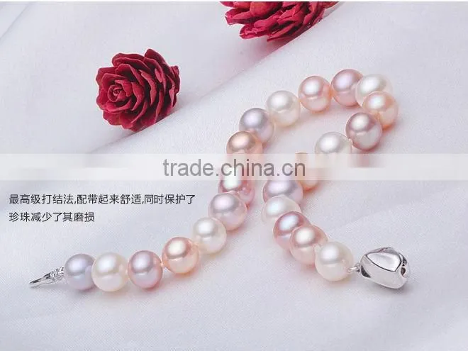 7-8mm AAA round multi color hand bracelet