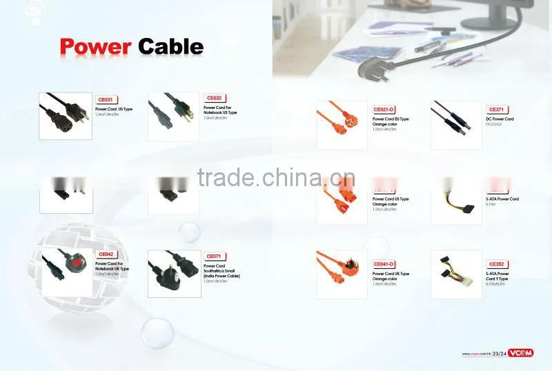 Standard copper conductor. DC power cord