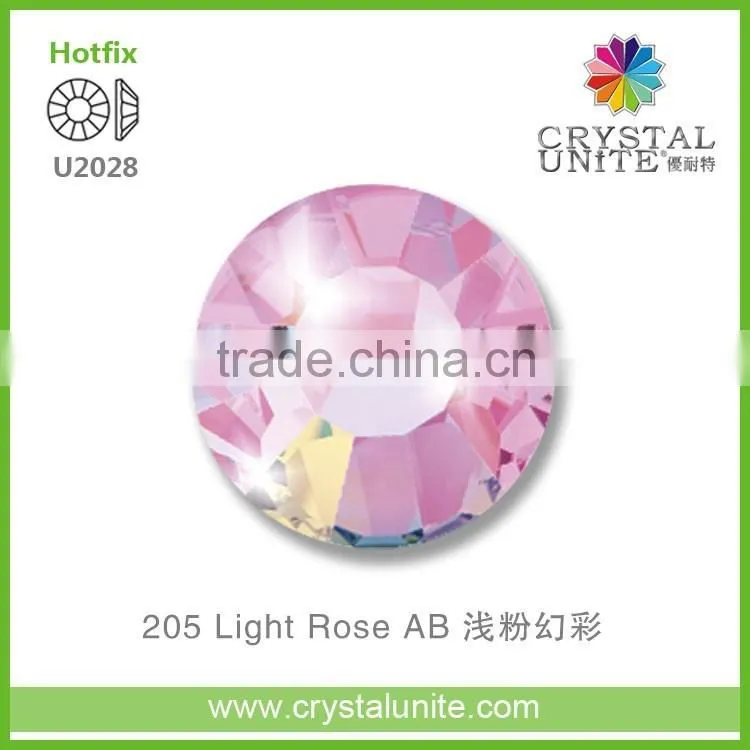 U2028 AB Optimal Hot Fix Rhinestone Light Rose, flat back stone
