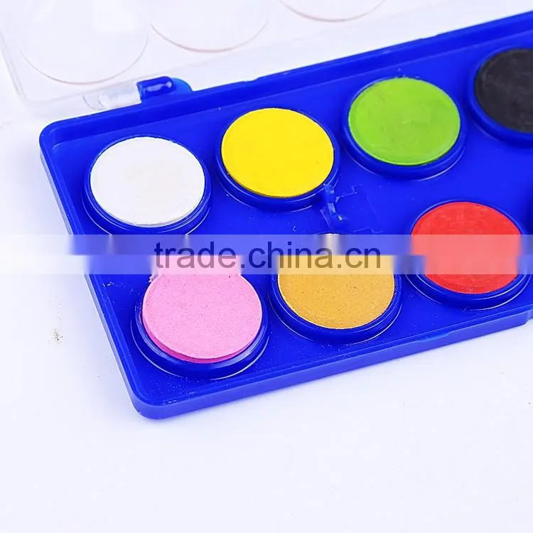 Carton 12 pcs watercolor paint box for watercolors cakes painting,custom design gouache and post color paint