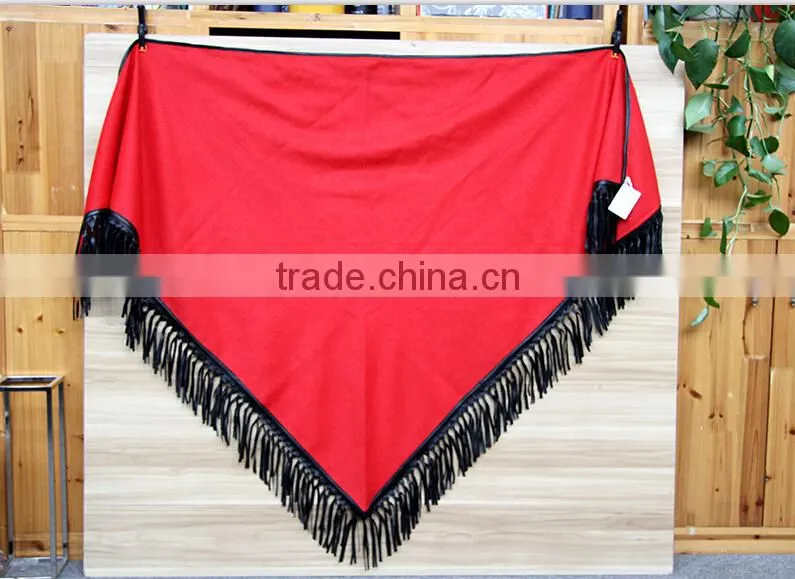 Fringe Hem Custom Winter Pashmina 100% Cashmere Triangle Scarf