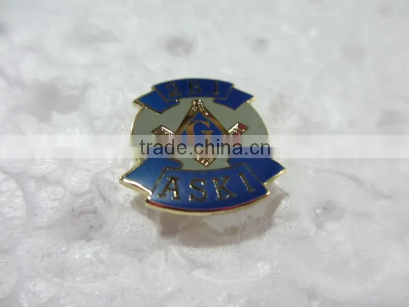 Chinese wholesale metal customized masonic lapel pins, metal pin badges