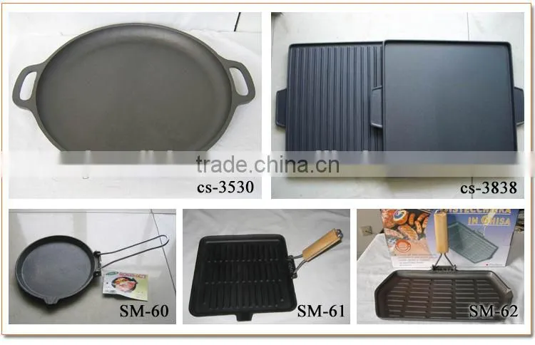 Best quality indoor / outdoor korea style non-stick cast iron bbq grill pan