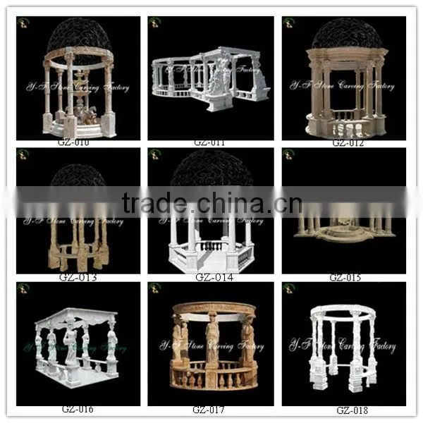 Double decked Chinese white marble gazebo