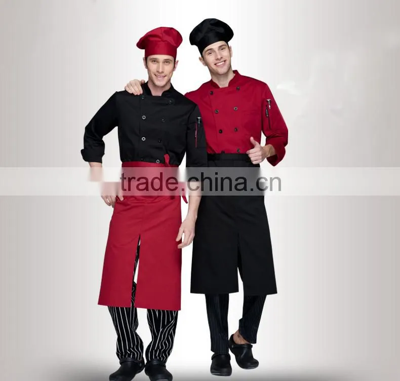 polyester plain black bartender uniform aprons