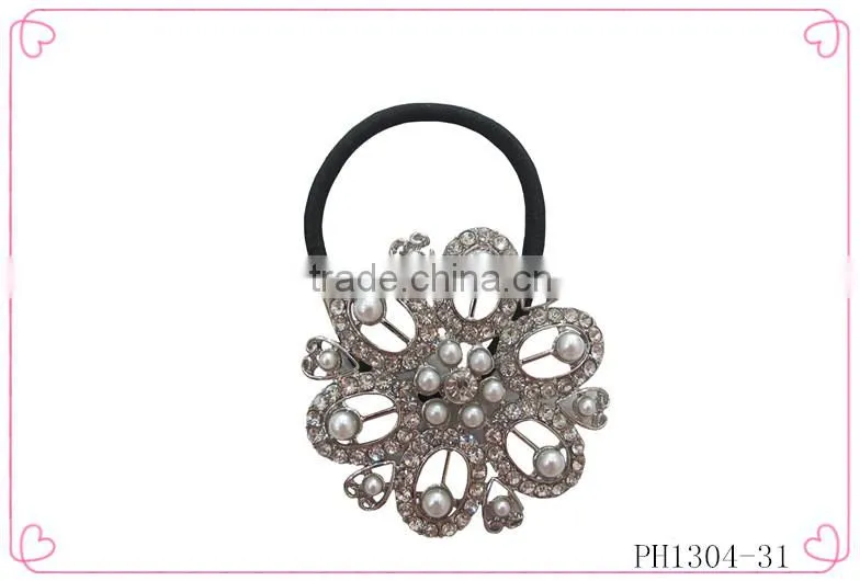 2014 summer fashion flower hair scrunchies wholesale,hair elastic band for women