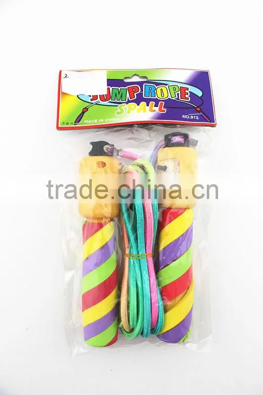 Cheap Rainbow Handle Cotton And Rubber Skipping Rope